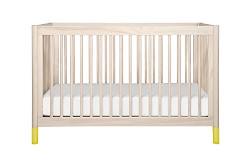 Babyletto Gelato 4-in-1 Convertible Crib with Toddler Bed Conversion in Washed Natural and White, Greenguard Gold Certified - WoodArtSupply