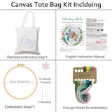 Nuberlic Canvas Tote Bag Embroidery Kit for Beginners Adults -Cross Stitch Kits Needlepoint with Sea Turtles Pattern Bag Reusable Eco-Friendly Shopping Bag