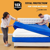 Mattress Bags for Moving, BETU Mattress Protector Waterproof Mattress Cover King Size Storage Bags with 8 Heavy-Duty Handles and Zipper for Bed Extra Thick Large Reusable (82"x79"x15" Blue) BETU