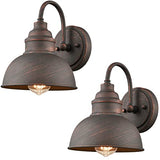 DIRYZON Rustic Wall Sconces Set of 2 Gooseneck Barn Light Fixture for Bedroom Bathroom Kitchen Porch Antique Copper Finish DIRYZON
