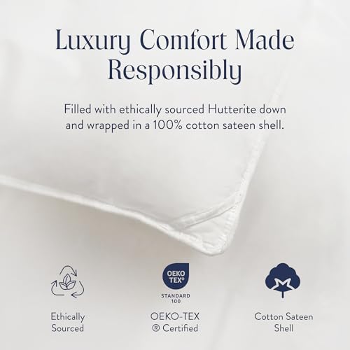 Brooklinen All-Season Canadian Down Comforter, Luxury Medium Warmth Duvet Insert, 100% Cotton Sateen Shell, Fluffy Year-Round Bedding, Baffle Box, Secure Duvet Loops - Full/Queen Brooklinen
