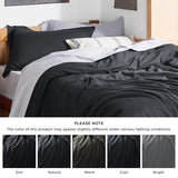 Bedsure Duvet Cover Twin/Twin XL Size - Soft Double Brushed Bedding Set for Kids & Adults, Zipper Closure, 2 Pieces, Includes 1 Duvet Cover (68"x90") & 1 Pillow Sham, NO Comforter, Black Bedsure