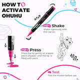 Ohuhu 30 Colors Acrylic Paint Pens : Dual Tips (Round & Fine) Acrylic Markers High Opacity Paint Markers Waterproof Lightfast for Rock Painting Easter Eggs Wood Glass Ceramic Canvas Ohuhu
