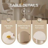 GraceNook 55.11" Modern White Dining Table, Funky Oval Kitchen Table with Powerful Ripple Support Legs for Dining Room, Kitchen, Home Office GraceNook