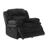 Lexicon Manual Glider Recliner Chair, Corduroy Manual Tab Pull Reclining Chair with Pillow Top Arms, Plush Cushions, Cozy Theater-Style Accent for Living Room/Bedroom, Easy Assembly, Black Lexicon