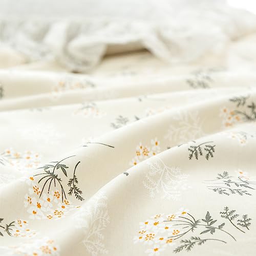 Jane yre Floral Duvet Cover Queen, Brushed Microfiber 3 Pieces Floral Bedding Set Queen, Garden Style Flower Pattern Flower Queen Duvet Cover, with Zipper Closure, Luxury Soft Breathable Comfy Jane yre