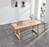 woJKod 6-8 People 6FT Ash Wood Table Rectangular, Kitchen Dining Table, Modern Conference Desk Table for Office-Bouns Socket/Console woJKod