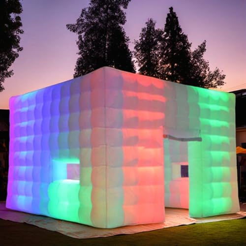 16FT Inflatable Club Night Party Tent with LED Light and Blower Adjustable to Multiple Colors Inflatable Night Club Tent for Adults SAYOK