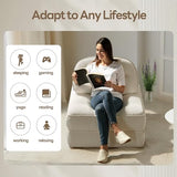 Dowinx Folding Sofa Bed with Pillow, Convertible Comfy Couch Bed for Adults Home Lounge and Gaming, Modern Comfortable Design for Apartment Living Room Bedroom, Single, Ribbed Velvet, White Dowinx