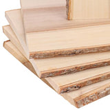 Kukmakri 5 Pack Medium Wood Country Planks with Live Edge Bark, 7 x 11' Unfinished Rectangle Plank for Crafts and Laser Engraving kukmakri