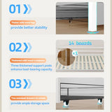 FJTJBSI Solid Wood Bunk Bed with Charging Station and LED Lights Detachable Bunk Bed Twin Over Twin with 2 Storage Drawers Full Size Bed Frame with Guardrail and Ladder for Kids Adults Bedroom FJTJBSI