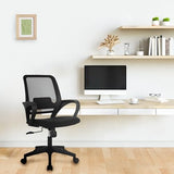 NEO Chair Office Desk Ergonomic Mesh Computer Chair with Lumbar Support Adjustable Height Swivel Rolling Wheels Comfy Mid Back Task Chair for Home Bedroom Vanity Study (Black) NEO CHAIR