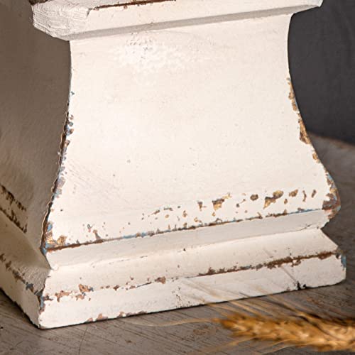 Shabby Farmhouse Wooden Pillar Candle Holders,Handmade Square White Candle Holder,Rustic Candle Holder for Pillar Candle, Small Candle Holders for Table Centerpiece Holiday Wedding Home Decoration SOFE