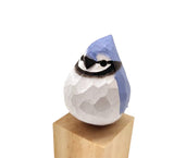 TALKLEK Hand Carved Wooden Bird Figurines, Creative Small Bird Statue for Home Decor, Bird Gifts for Bird Lovers (Blue Jay) TALKLEK