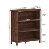 Rustic Oak 3-Shelf Bookcase by BON AUGURE - Stylish Floor-Standing Storage for Home & Office BON AUGURE