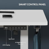 FLEXISPOT One-Piece Electric Standing Desk, 60 x 24 Inches Adjustable Desk with Seamless Desktop, Memory Controller Height Adjustment (White Frame + White Desktop, 2 Packages) FLEXISPOT