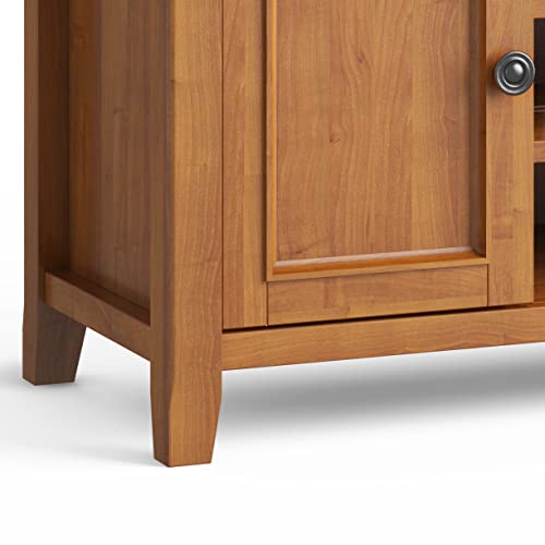 SIMPLIHOME Amherst SOLID WOOD Universal TV Media Stand, 54 inch Wide Living Room Entertainment Center, Storage Cabinet and Shelves, for Flat Screen