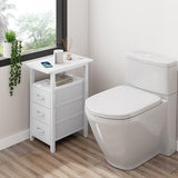 Vagusicc Set of 2 White Nightstand with Charging Station and LED Lights, Narrow End Table, LED Night Stand with 3 Fabric Drawers for Bedroom, Small Bedside Table, Narrow Side Table for Small Spaces Vagusicc