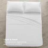 Pure Bedding Bed Sheets - King Sheet Set [6-Piece, Heather White] - Hotel Luxury 1800 Brushed Microfiber - Soft and Breathable - Deep Pocket Fitted Sheet, Flat Sheet, Pillow Cases Pure Bedding