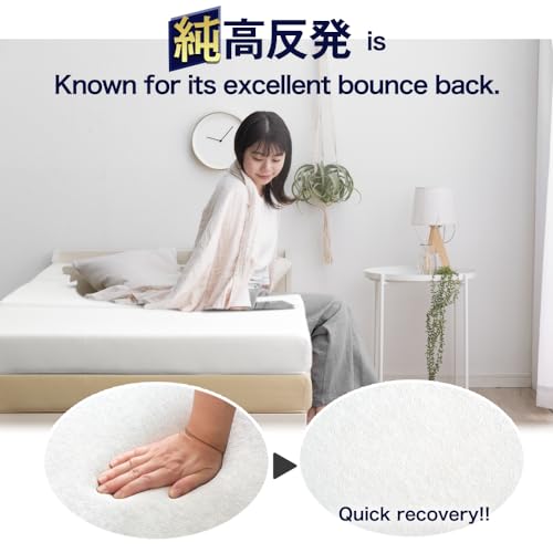 タンスのゲン TANSU NO GEN Japanese Futon Mattress, Twin XL, Made in USA, 純高反発 Foam Produced by Japan, Tri-Fold, Extra Thickness 4" Medium-Firm, Foldable, Sleeping Tatami Mattress for Floor, 85600100(92551) タンスのゲン