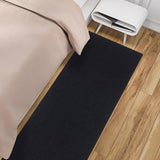 Machine Washable Modern Solid Design Non-Slip Rubberback 3x10 Traditional Runner Rug for Hallway, Kitchen, Bedroom, Living Room, 2'7" x 9'10", Black Ottomanson