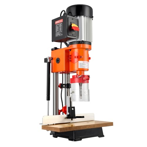 VEVOR Benchtop Mortise Machine, 370W, 1725 RPM Woodworking Mortising Machine, with 1/4-Inch 3/8-Inch 1/2-Inch Chisels Wooden Workbench, for Making VEVOR