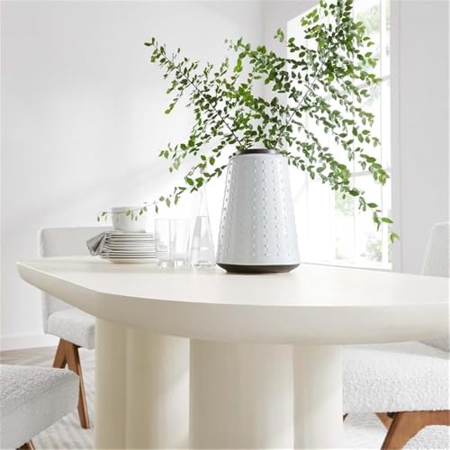 Modway EEI-6764-WHI Caspian 72" Oval Concrete Dining Table, White Modway