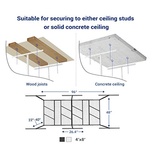 FLEXIMOUNTS Pro 4x8 Overhead Garage Storage Rack,Adjustable Garage Storage Organization Systerm,Heavy Duty Metal Garage Ceiling Storage Racks,800lbs Weight Capacity,Black FLEXIMOUNTS