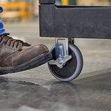 Rubbermaid Commercial Products 2-Shelf Utility/Service Cart, Medium, Lipped Shelves, Ergonomic Handle, 500 Lbs Capacity, for Rubbermaid Commercial Products