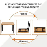 Need Folding Desk for Home Office 39-3/8 inch Length Modern Folding Table Computer Desk No Install Needed Rustic Brown Desktop Black Frame AC5FB(100 * 60) Need