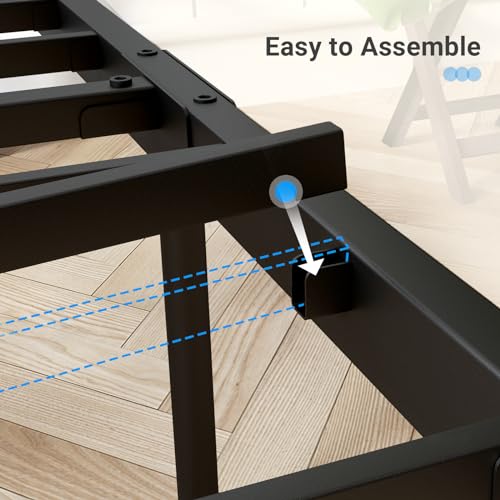 Avenco Metal Platform Bed Frame Full Size with Classical Headboard and Footboard, 14 Inch, Under Bed Storage, Strong Metal Slats Support, Mattress Foundation, No Box Spring Needed Avenco