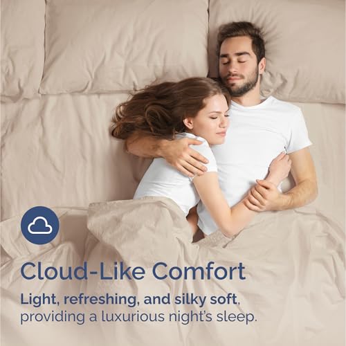 100% Rayon Derived From Bamboo - Bamboo Sheets Queen Size - Cooling Sheets for Queen - Ultra Soft, Breathable & Hotel Luxury Bedding - 1 Flat & 1 Fitted & 2 Pillowcases w/ 16 Inch Deep Pockets - Wheat CGK Unlimited