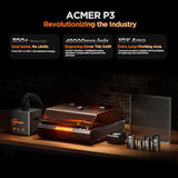 ACMER P3 24W(24,000mW) Diode Enclosed Laser Engraver, Built-in Air Assist, Honeycomb, 48000mm/min Batch Process Speed, CNC Laser Cutter and Engraver Machine, Laser Safety Class 1 ACMER