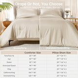 MUXHOMO Full Comforter Sets, All Season Ultra Soft Down Alternative Bedding - 3 Piece Lightweight Bed Set Includes 1 Comforter (82"x86") and 2 Pillow Shams (20"x26"), Linen MUXHOMO