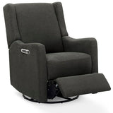 Delta Children Mercer Electronic Power Recliner and Swivel Glider with USB Port in LiveSmart Performance Fabric - Water Repellent & Stain Resistant, Dark Grey