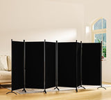 Room Divider-Folding Privacy Screens, 6 ft Partition Room Dividers Wall for Separation, Home, Office, Classroom, Studio (Black, 6 Panel) Grezone