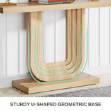 Tribesigns Farmhouse Entryway Table, 39" Narrow Console Table with Geometric Base, Wood Skinny Sofa Table Behind Couch with Storage for Living Room, Hallway, Foyer, Entrance Tribesigns