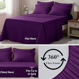 ELNIDO QUEEN® Purple Comforter Set Queen - 7 Pieces Bed in a Bag Queen Size, Bed Set for All Seasons, Ultra Soft Bedding Sets with Comforter, Flat Sheet, Fitted Sheet, Pillowcases and Pillow Shams ELNIDO QUEEN