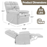 Relaxing Lazy Boy Recliner Chair for Adults,Small Recliners for Small Spaces,Manual Recliner Chair for Bedroom,Relaxing Reclining Chair with Backrest & Footrest for Living Room,Overstuffed (Khaki)
