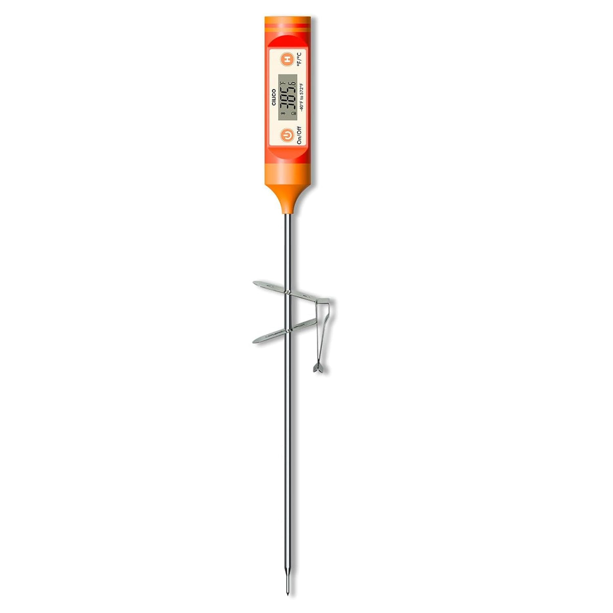 CILICO Candy & Meat Thermometer with Type-C Rechargeable Digital Instant Reading for Candy Making, BBQ, Deep Frying, & Liquids, 8" Long Probe,CT180-L CILICO