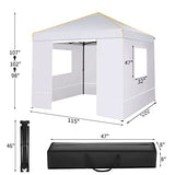COBIZI 10x10 Canopy Tent with Sidewalls and Mesh Windows 2.0,10x10 Pop up Tent for Parties,Commercial Instant Canopies with Heavy Duty Bag,White Gazebo for Outdoor Activities COBIZI