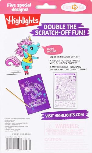 Scratch-and-Play Unicorn Hidden Pictures (Highlights Fun to Go) WoodArtSupply