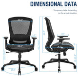 ELABEST Mesh Office Chair,Ergonomic Computer Desk Chair,Sturdy Task Chair- Adjustable Lumbar Support & Armrests,Tilt Function,Comfort Wide Seat,Swivel Home Office Chair (Black) ELABEST
