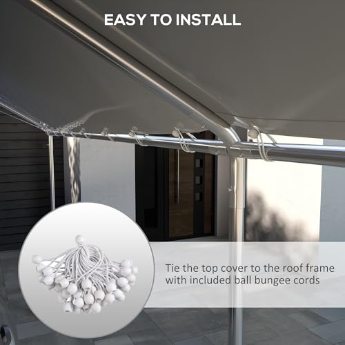 Outsunny 10' x 20' Carport Replacement Top Canopy Cover - Thumbnail 5