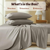 Shilucheng 100% Egyptian Cotton King Size Sheets Set - 1000 Thread Count，Luxury Cotton Bed Sheets，Breathable & Cooling Bedding and Pillow Cases, 16 Inch Deep Pocket - 4 Piece (Taupe, King) Shilucheng