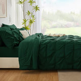 CozyLux Full Size Comforter Sets Emerald Green, 7 Pieces Bed in A Bag Green Comforter Full Size, Pinch Pleat Bedding Sets with All Season Comforter, Sheets, Pillowcases & Shams CozyLux