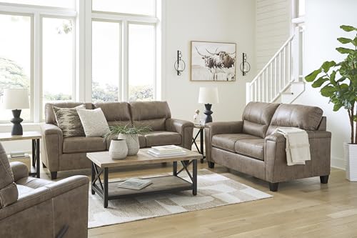 Signature Design by Ashley Navi Modern Loveseat with Removable Cushions, Dark Brown Signature Design by Ashley