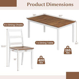 Giantex 7-Piece Dining Table Set for 6, Rectangular 60-inches Kitchen Table and 6 Dining Chairs with Rubber Wood Legs, Protective Foot Pads, Farmhouse Dinette Set for Dining Room, Restaurant (Brown) Giantex