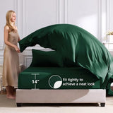CozyLux Queen Comforter Set Emerald Green - Bed in a Bag Queen Size 7 Pieces, Luxury Soft Bed Set for All Seasons, Bedding Set with Down Alternative Comforter, Sheets, Pillowcases & Shams CozyLux
