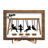 Personalized Swing Set Sign Wooden Sign with Kids Name,Mothers Day Gifts for Mom from Grandma Son Daughter,Custom Swinging Wooden Plaque Oniginal